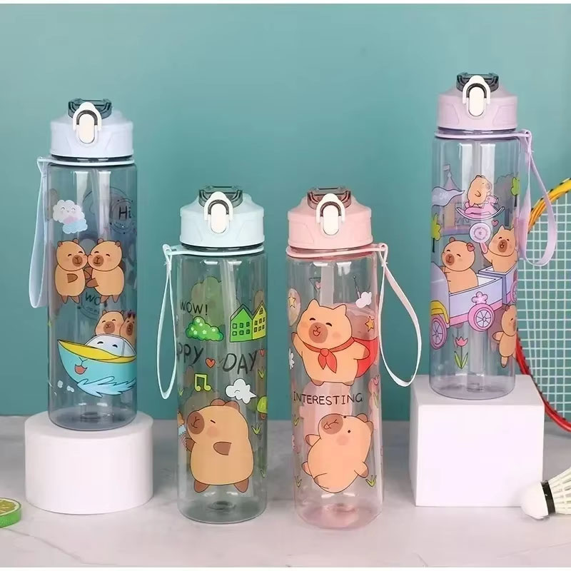 Portable Travel Kettle - 1-5 Buah Cangkir Jerami Capybara Botol