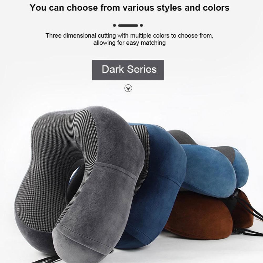 Travel Accessories Pillow - Bantal Leher Bentuk U Slow Rebound,