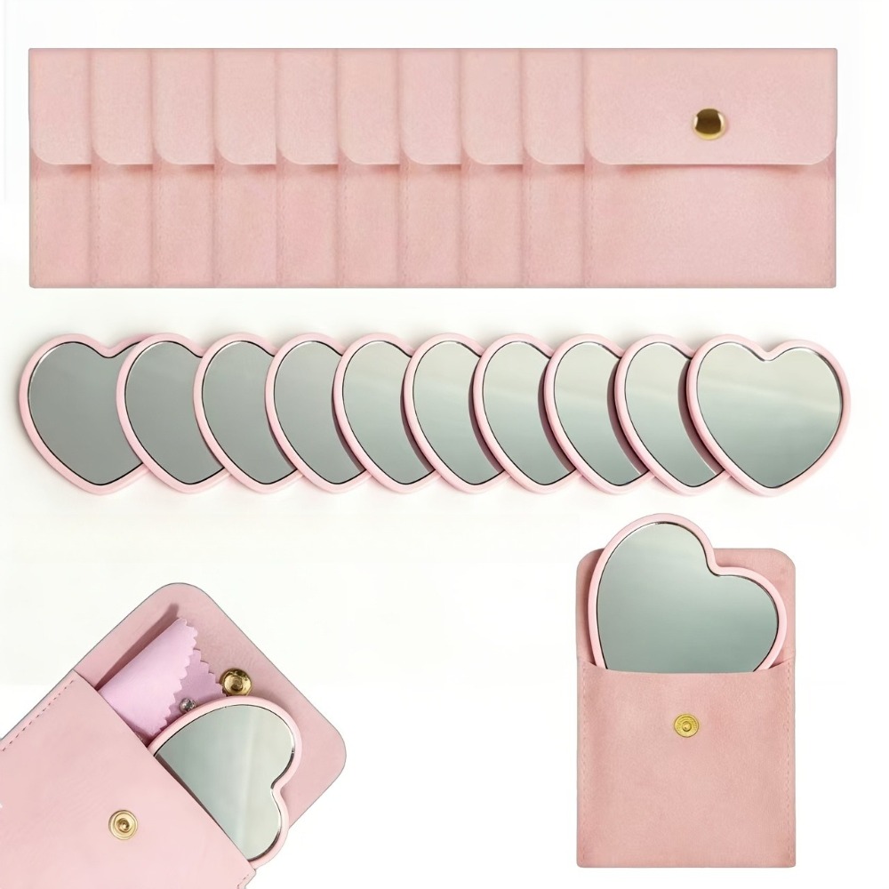Travel Accessories Pink - 10/20/30 set Cermin Rias Kaca Bentuk