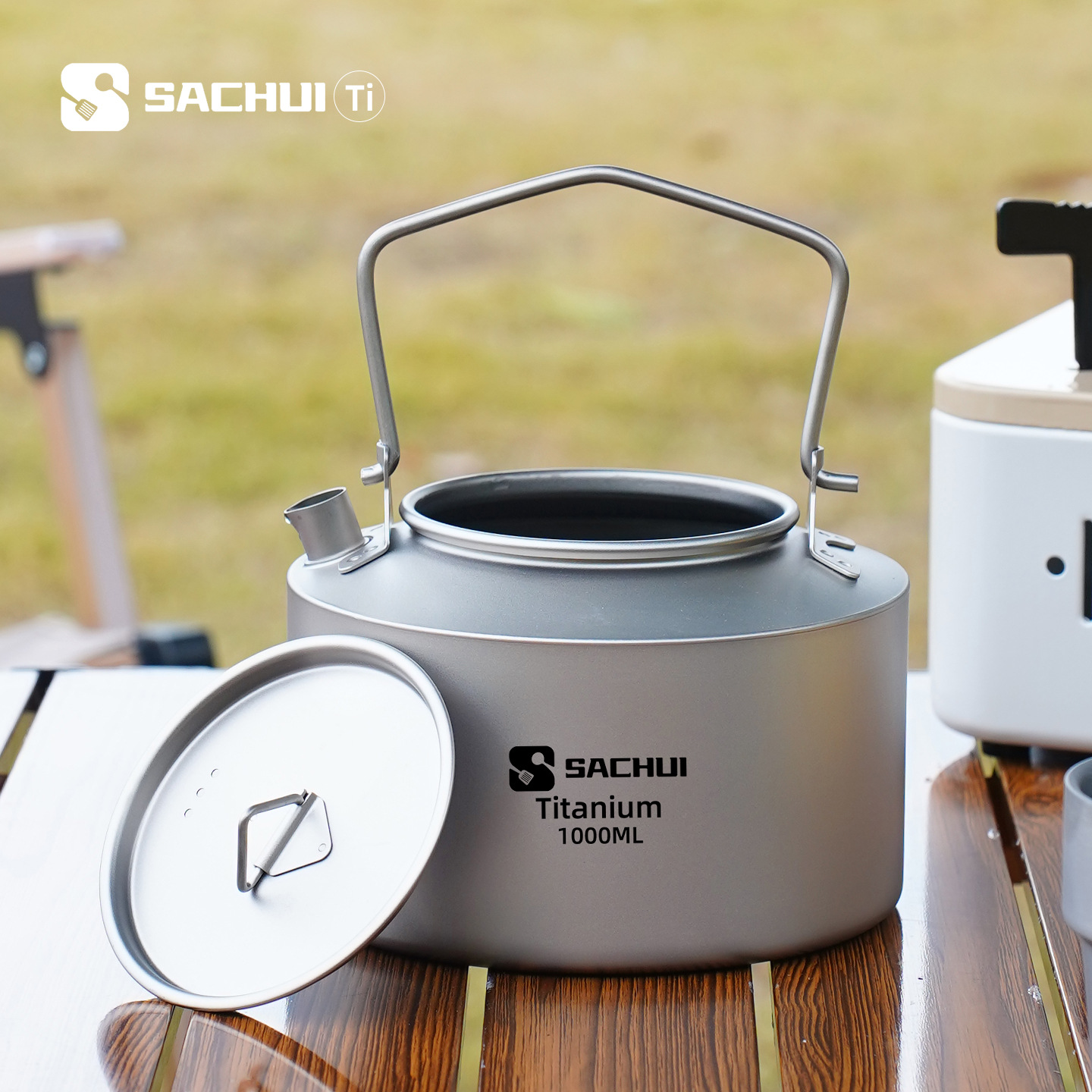 Portable Travel Kettle - Ketel Titanium Murni 1000ML, Peralatan Masak