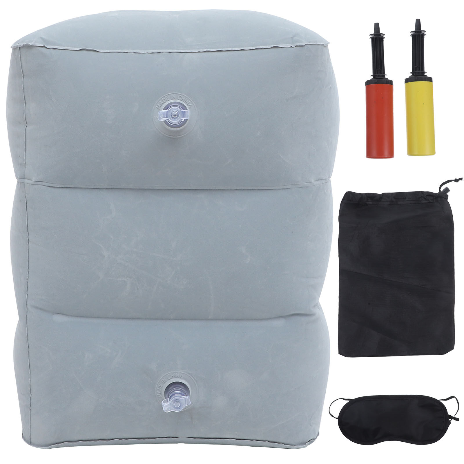 Travel Accessories Pillow - 1Set Bantal Sandaran Kaki Tiup Portabel