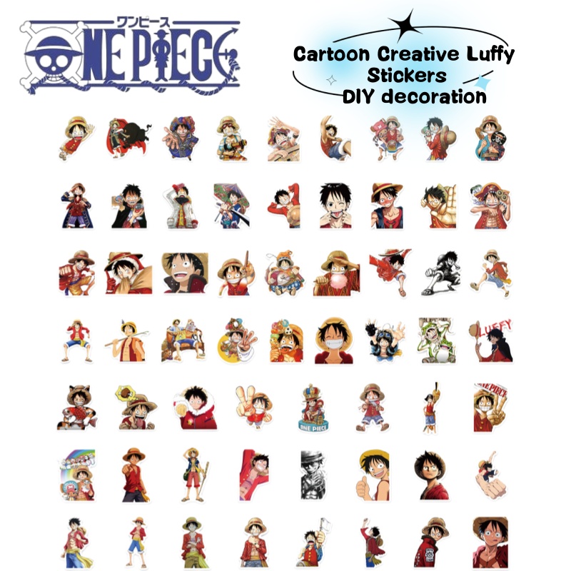 Luggage Cover Protector - Stiker grafiti kartun karakter anime One
