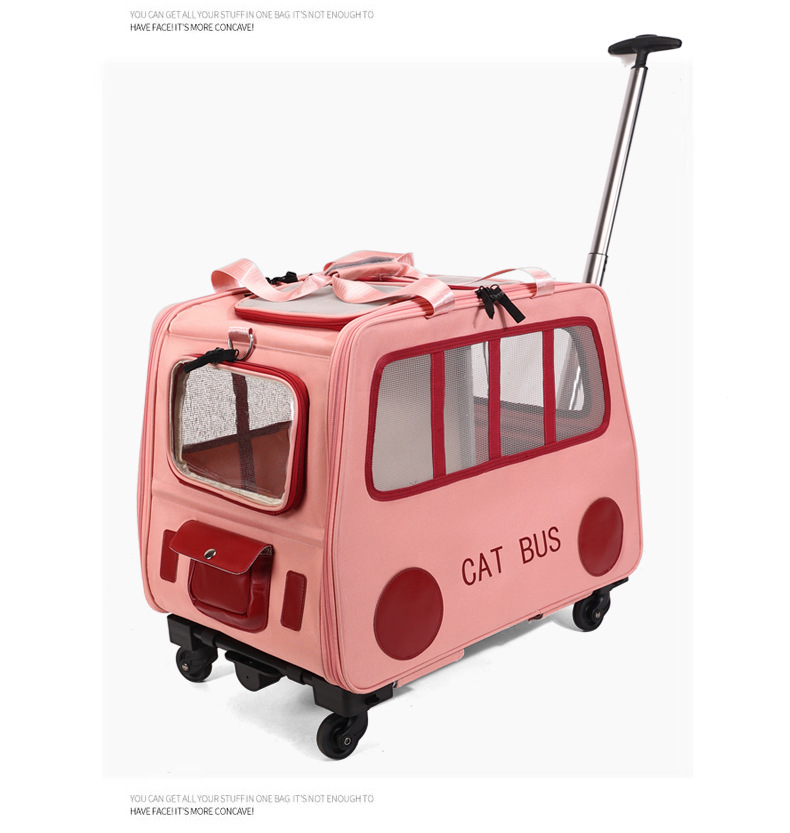 Travel Accessories Pink - Tas Troli Perjalanan Hewan Peliharaan Multifungsi,