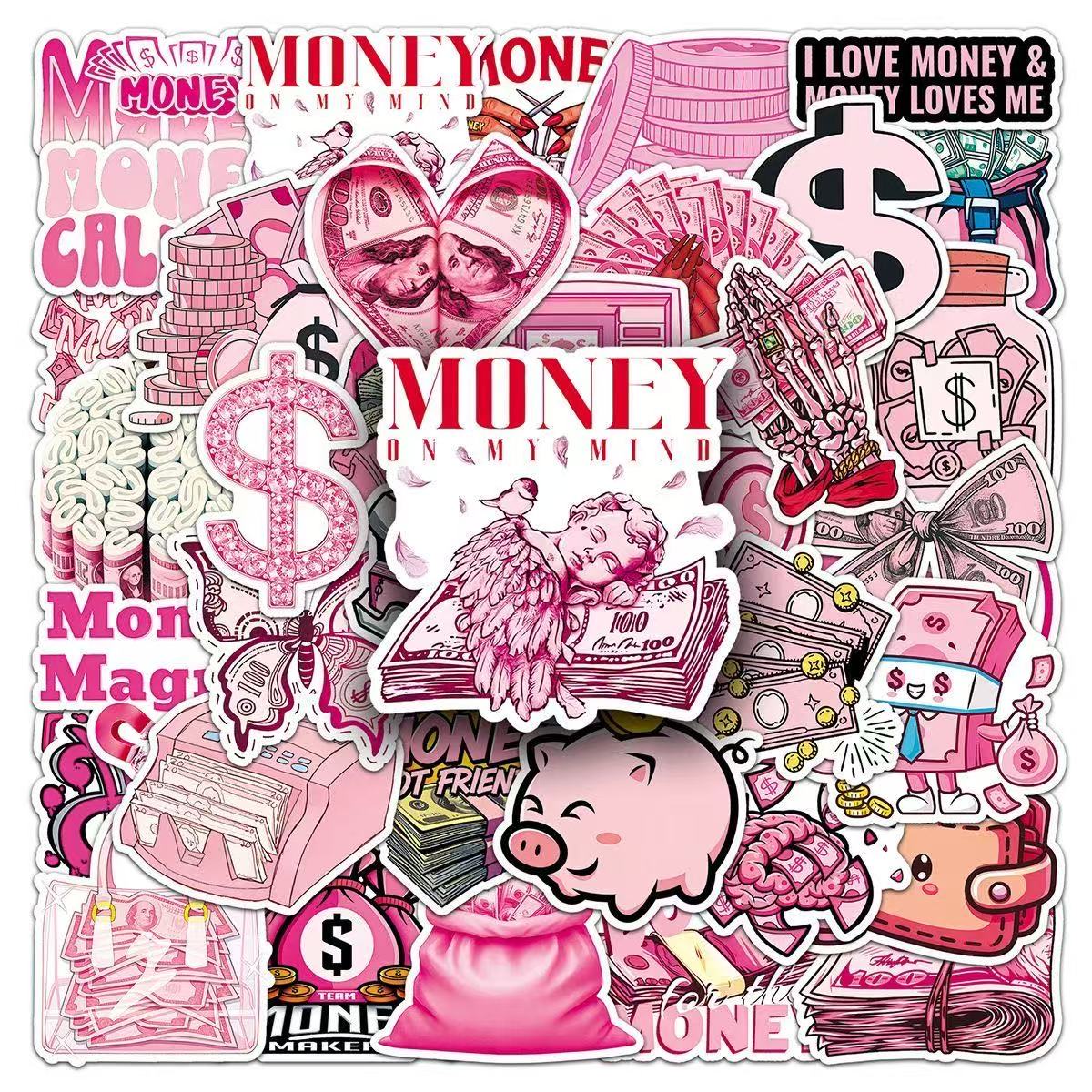 50 Buah Stiker Kartun Koin Dol - Travel Accessories Pink ulasan dan harga
