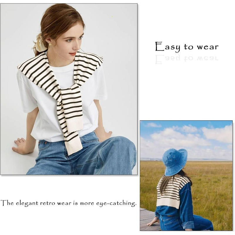 Selendang Rajut Bergaris Kelas - Travel Accessories Neck ulasan dan harga