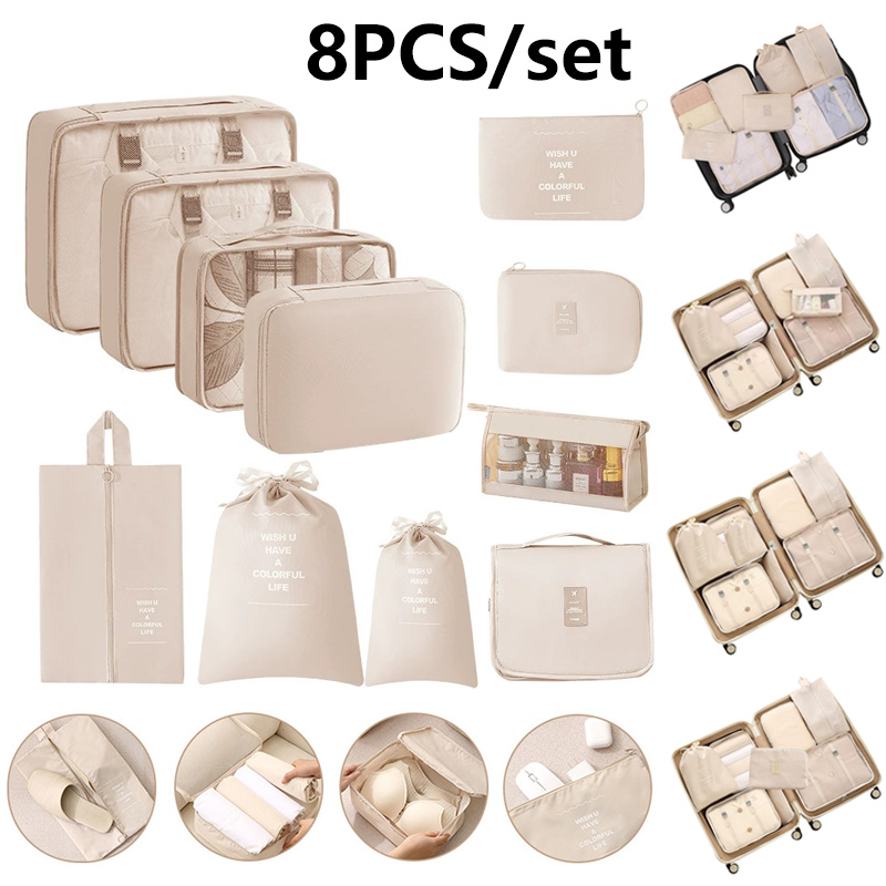 8 Buah Set Kubus Pengemas Perj - Travel Accessories Packing Cubes ulasan dan harga