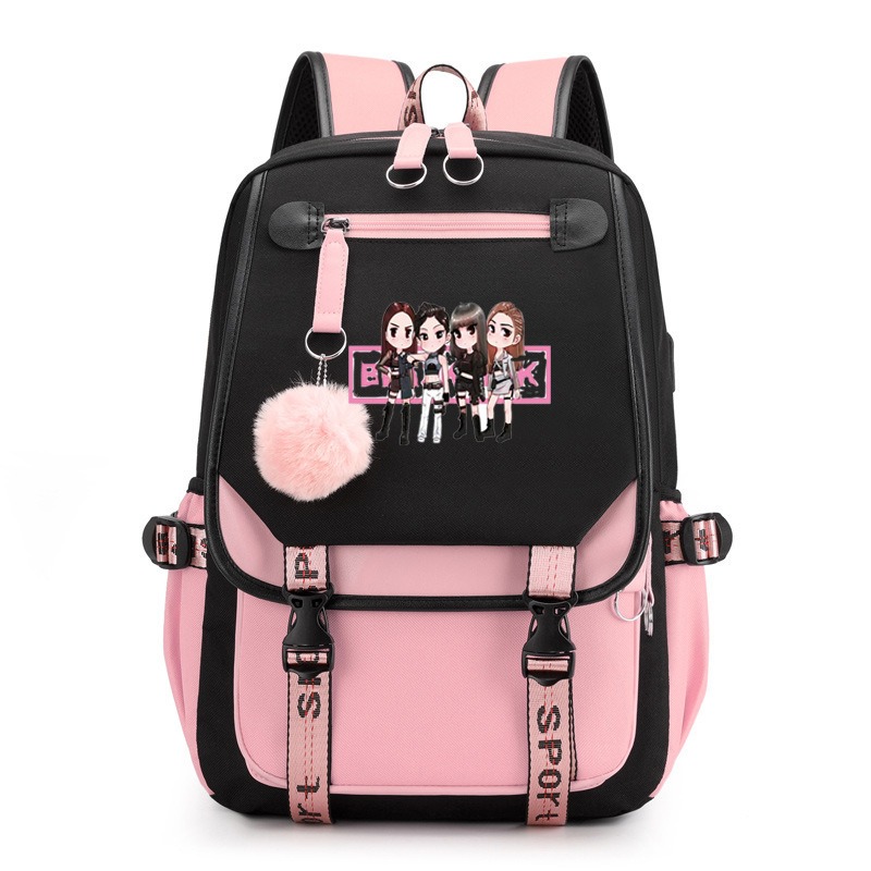 Ransel Kapasitas Besar Motif H - Travel Accessories Pink ulasan dan harga