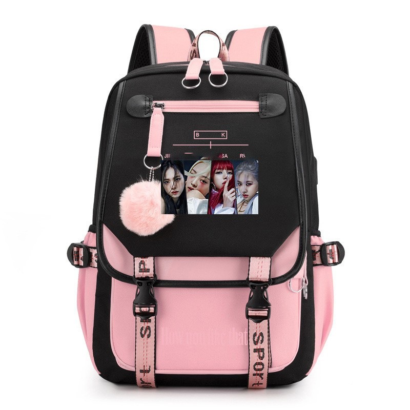 Ransel Kapasitas Besar Motif H - Travel Accessories Pink ulasan dan harga