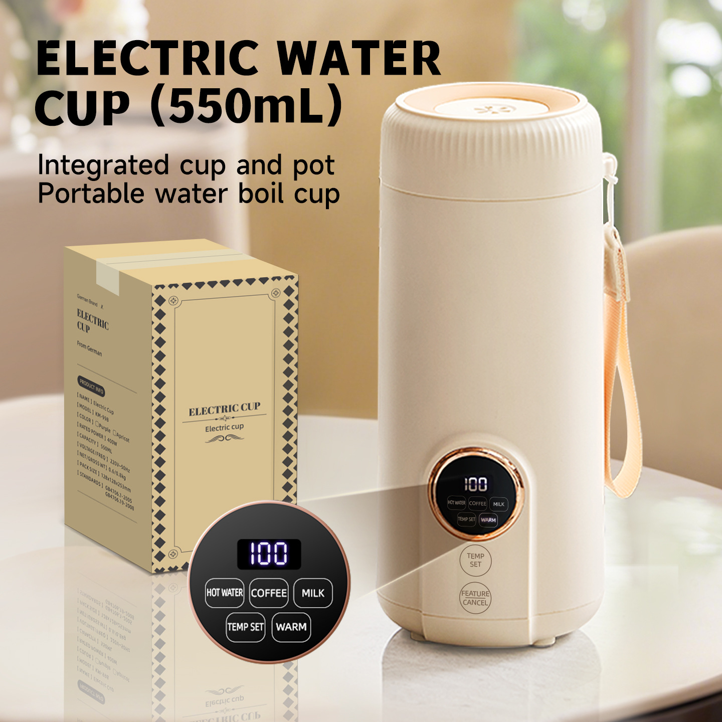 Ketel Listrik Digital LED Pint - Portable Travel Kettle ulasan dan harga