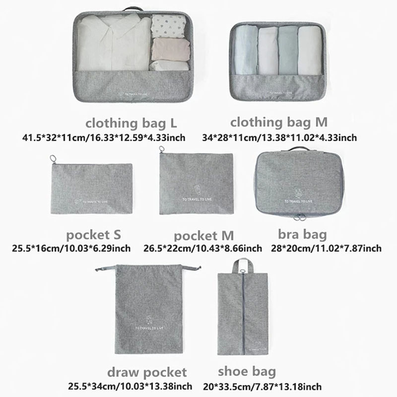 Set 7 Buah Packing Cube Perjal - Travel Accessories Packing Cubes ulasan dan harga