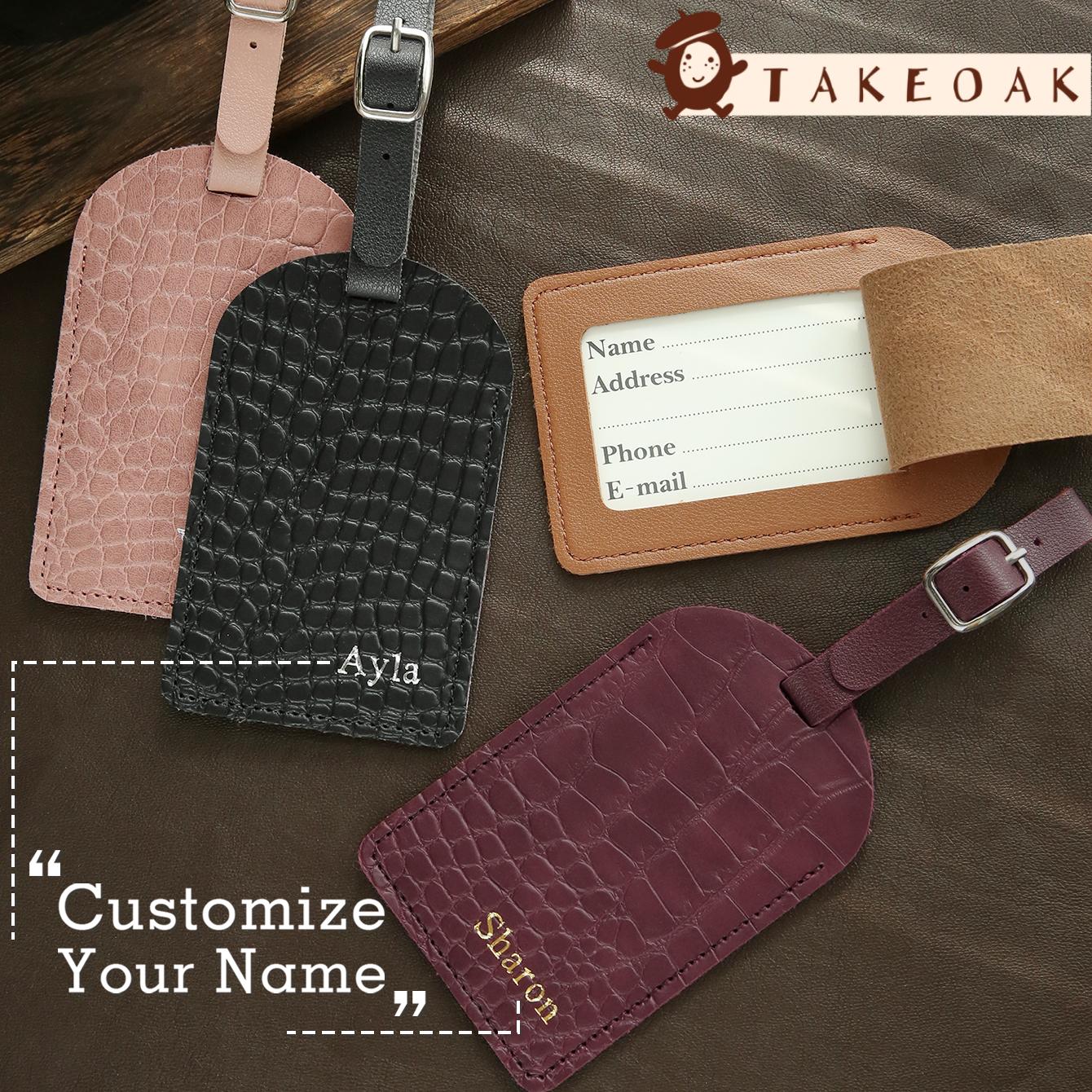 Tag Bagasi Kulit Tekstur Croc  - Travel Accessories Pink ulasan dan harga