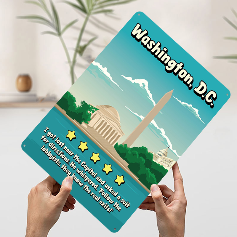 Washington D.C. Poster Kaleng  - Travel Accessories Reviews ulasan dan harga