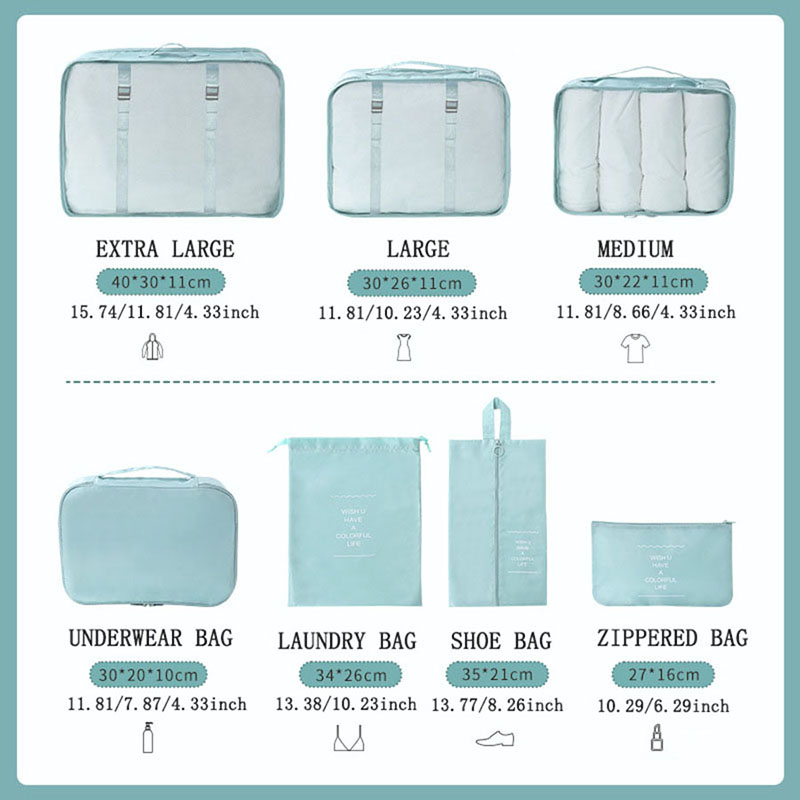 7 Buah Set Kubus Pengemas Perj - Travel Accessories Packing Cubes ulasan dan harga