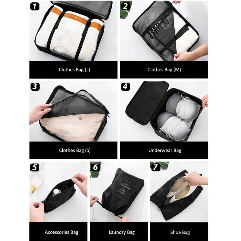 9 Buah Tas Organizer Perjalana - Travel Accessories Packing Cubes ulasan dan harga