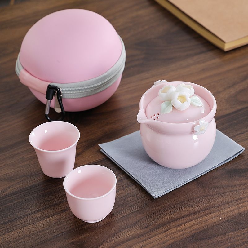 Set Teh Keramik Bunga Merah Mu - Portable Travel Kettle ulasan dan harga