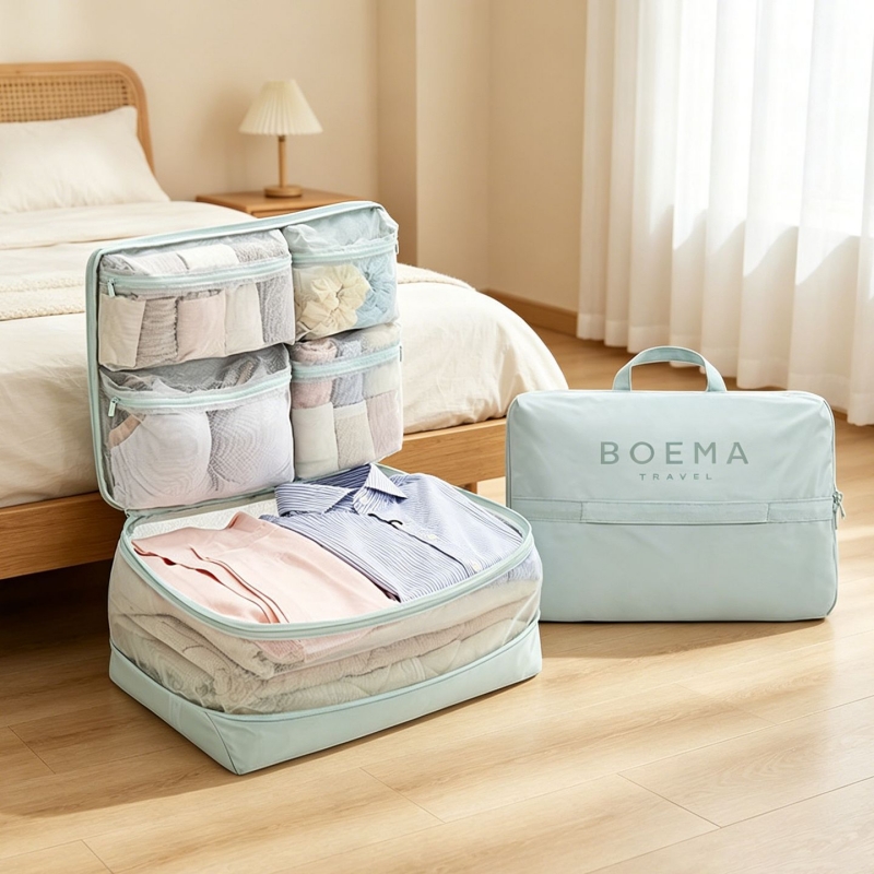 Kubus Pengemas Kompresi 5-in-1 - Travel Accessories Packing Cubes ulasan dan harga